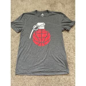 Adidas Shirt Men’s Medium Gray Basketball Grenade Shirt Sleeve Climalite